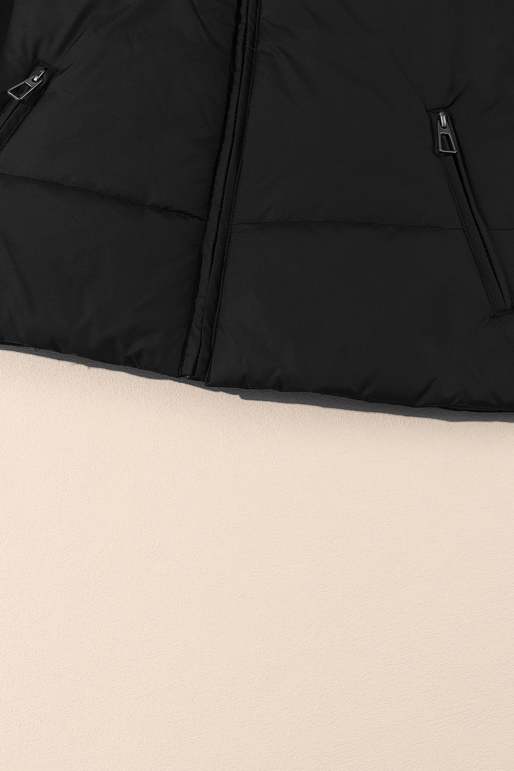 Moss Green Solid Zip Up Pocketed Puffer Coat