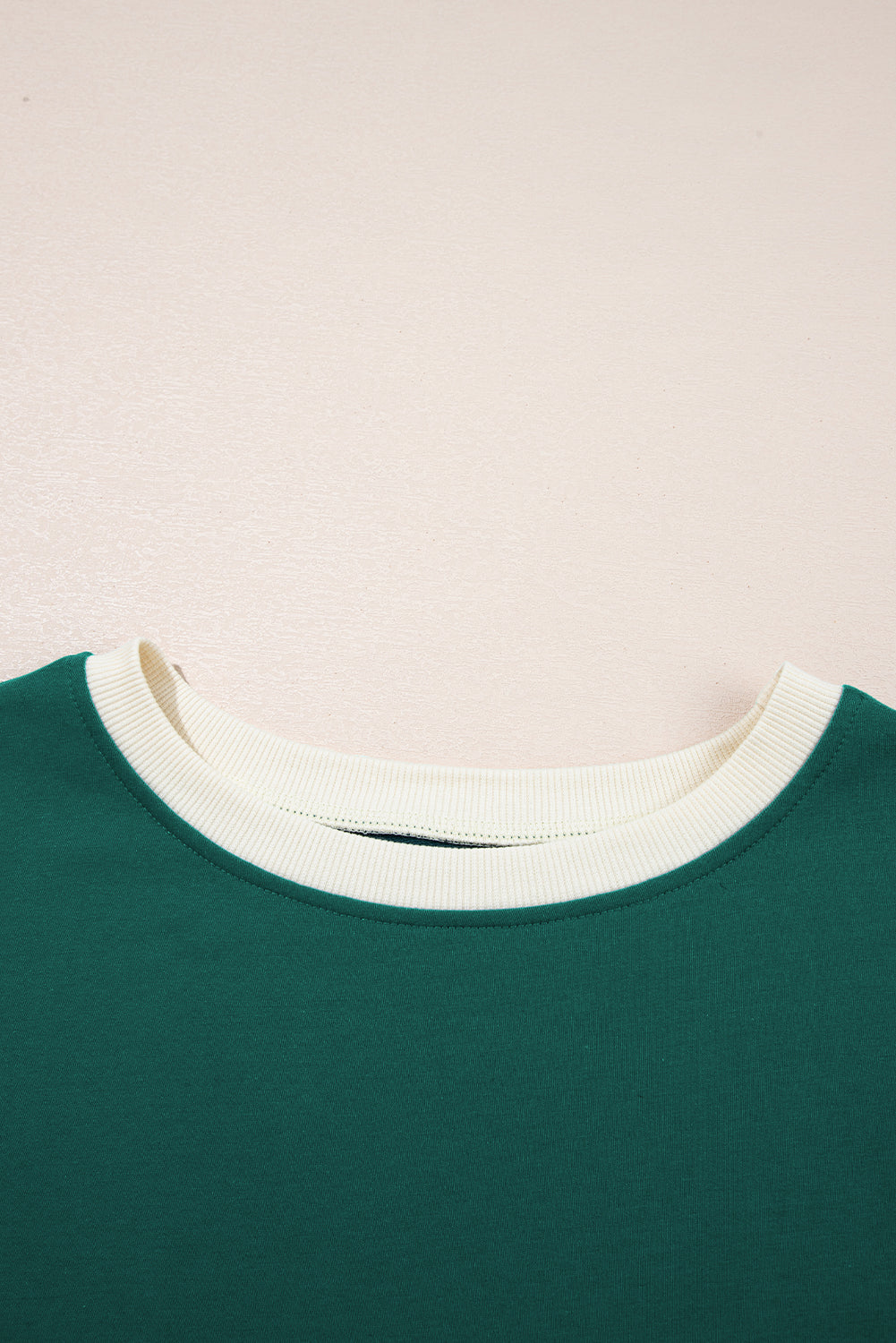 Turquoise Colorblock Edge Drop Shoulder T Shirt and Skort Set