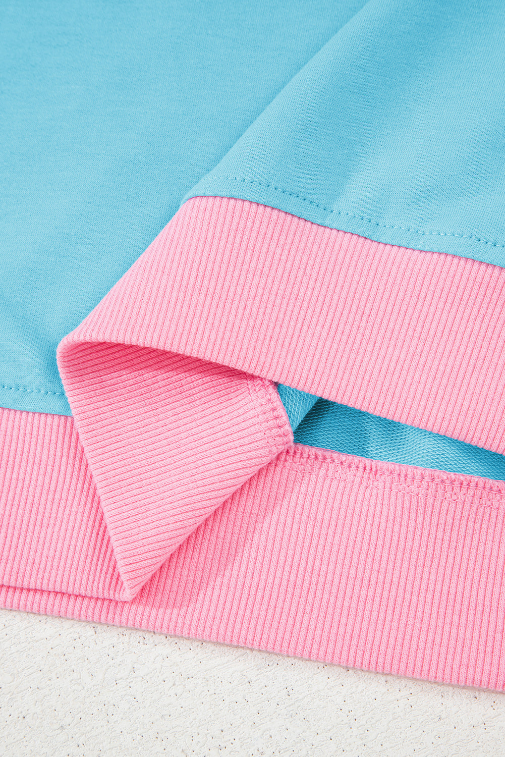 Turquoise Colorblock Edge Drop Shoulder T Shirt and Skort Set