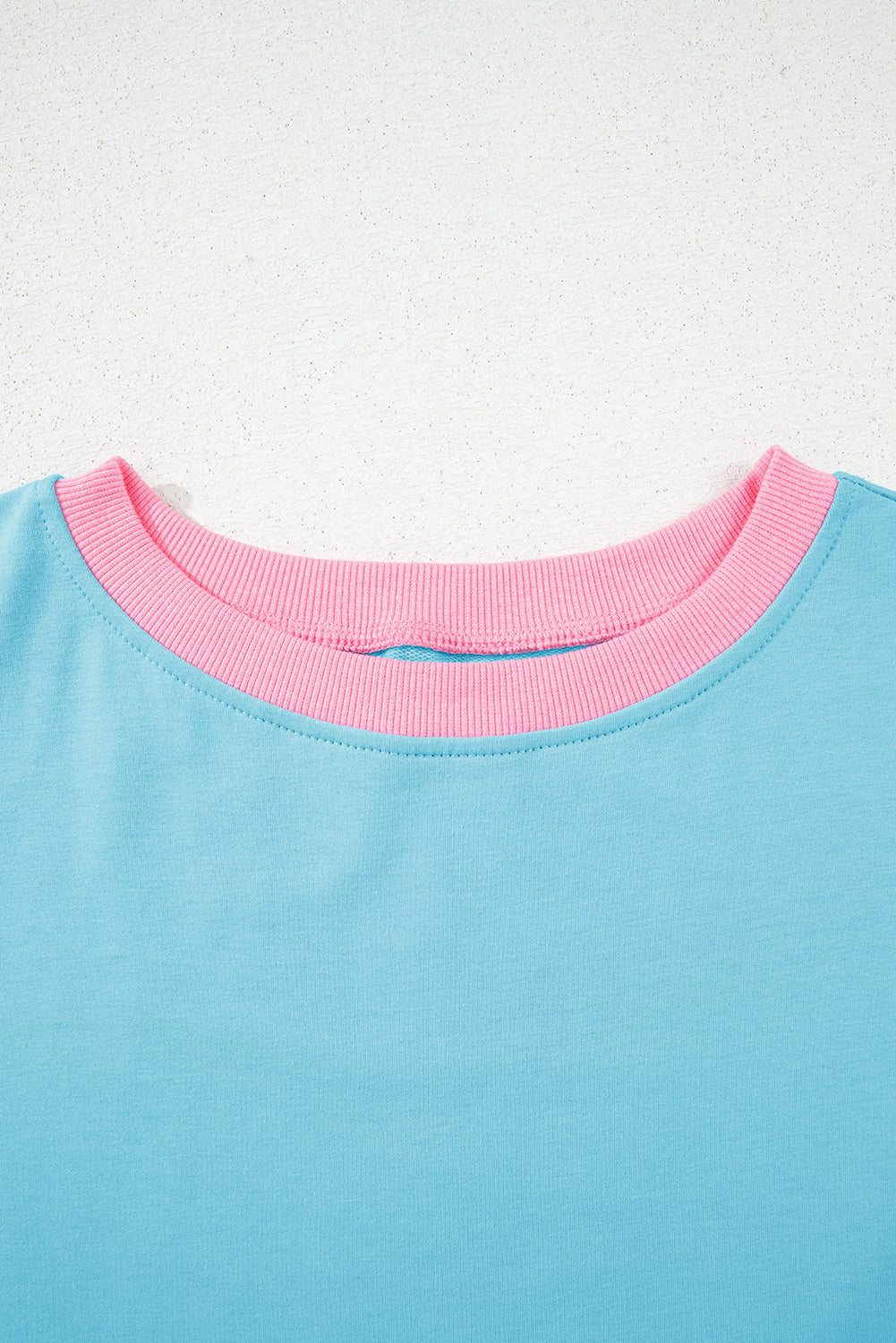 Turquoise Colorblock Edge Drop Shoulder T Shirt and Skort Set