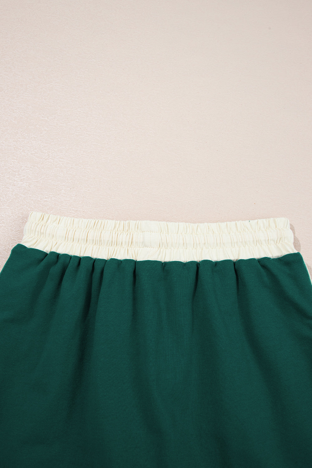 Turquoise Colorblock Edge Drop Shoulder T Shirt and Skort Set