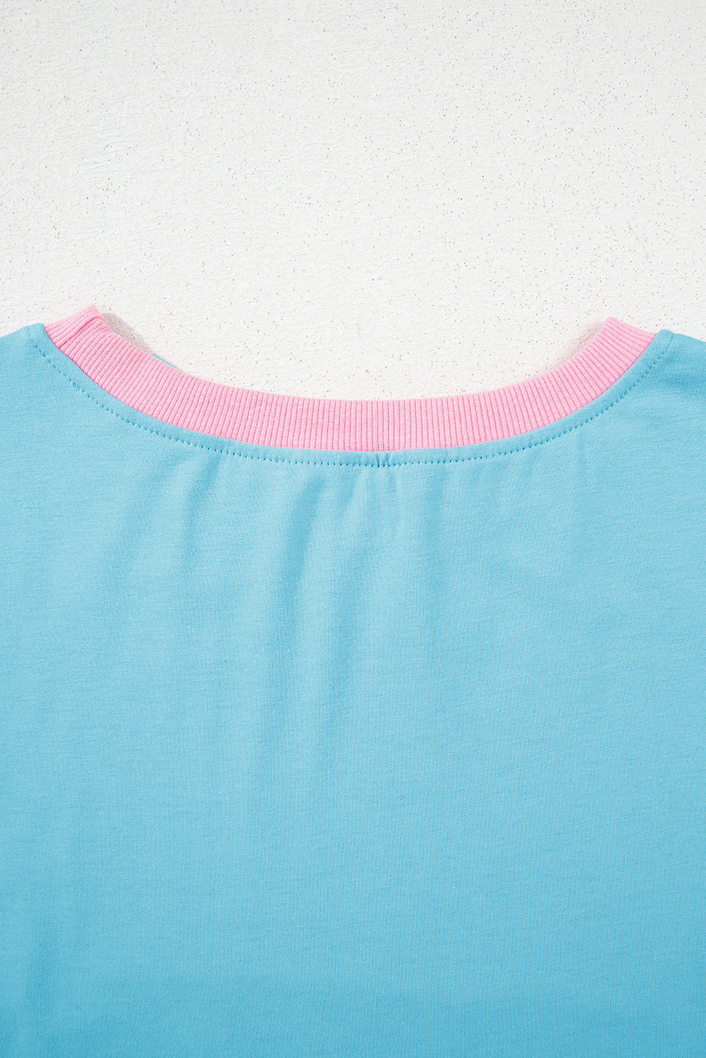 Turquoise Colorblock Edge Drop Shoulder T Shirt and Skort Set