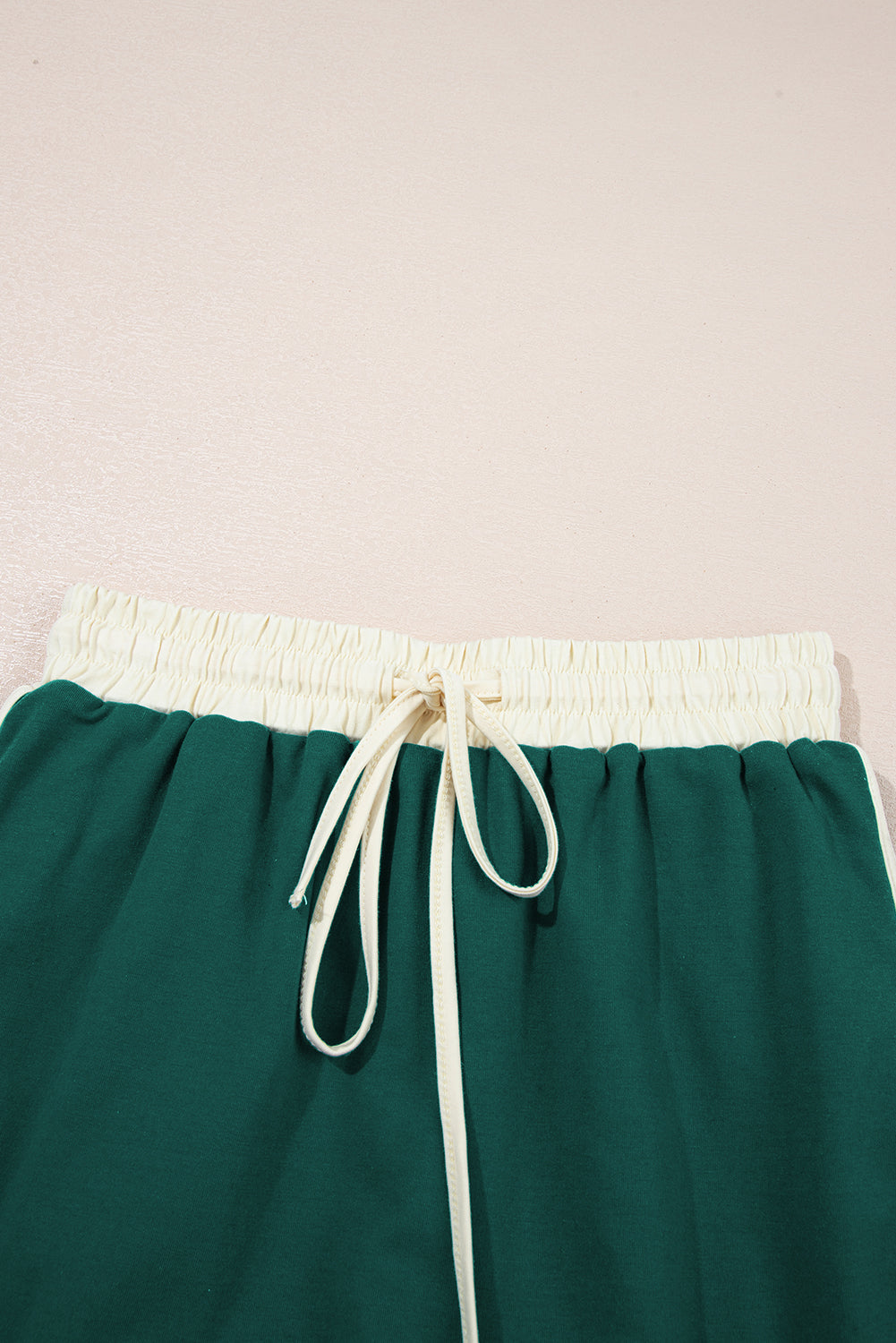 Turquoise Colorblock Edge Drop Shoulder T Shirt and Skort Set